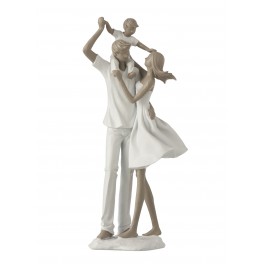 Statue Couple et Garçon sur les épaules, Collection Family Day, H 40 cm