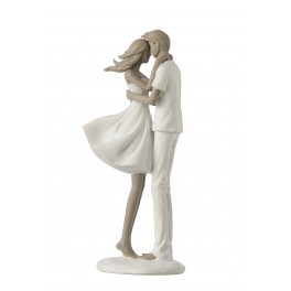 Statuette Design : Famille avec 1 enfant, Collection Silver Line, H 27 cm