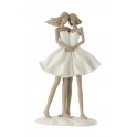 Statuette Design : Famille avec 1 enfant, Collection Silver Line, H 27 cm