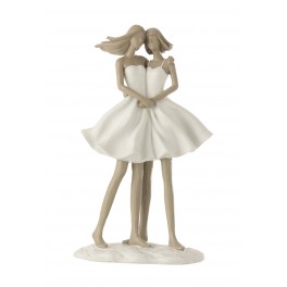 Statue Statue Deux Amies, Collection Family Day, H 25 cm, Tendre Baiser, Collection Family Day, H 25 cm