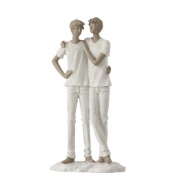 Statuette Design : Famille avec 1 enfant, Collection Silver Line, H 27 cm