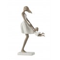 Statuette Design : Famille avec 1 enfant, Collection Silver Line, H 27 cm