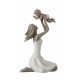 Statuette Design : Famille avec 1 enfant, Collection Silver Line, H 27 cm