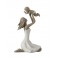 Statuette Design : Famille avec 1 enfant, Collection Silver Line, H 27 cm