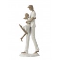 Statue Père et Fille, Le Câlin, Collection Family Day, H 36 cm