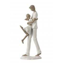 Statue Mère et Fille, Le Câlin, Collection Family Day, H 34 cm