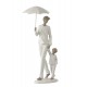 Statue Famille, Promenade et Parapluie, Collection Family Day, H 36 cm