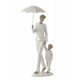 Statuette Design : Famille avec 1 enfant, Collection Silver Line, H 27 cm