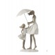 Statuette Design : Famille avec 1 enfant, Collection Silver Line, H 27 cm