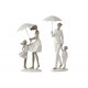 Statuette Design : Famille avec 1 enfant, Collection Silver Line, H 27 cm