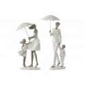 Statue Famille, Promenade et Parapluie, Collection Family Day, H 36 cm