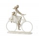 Statuette Design : Famille avec 1 enfant, Collection Silver Line, H 27 cm