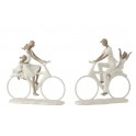 Statuette Design : Famille avec 1 enfant, Collection Silver Line, H 27 cm