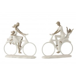 Statue Famille, Promenade à vélo, Collection Family Day, H 36 cm