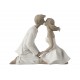 Statuette Design : Famille avec 1 enfant, Collection Silver Line, H 27 cm