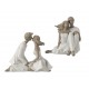 Statuette Design : Famille avec 1 enfant, Collection Silver Line, H 27 cm