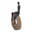 Statuette Design : Homme sur Cercle, Men & Stone, H 34 cm