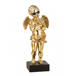 Sculpture Doré en Résine : Ange Cupidon Popstar XL, H 46 cm