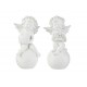 Set 4 anges Socle & Boule Dorée, H 8,5 cm