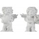 Set 2 Anges Cupidon sur Boules, Blanc, H 14 cm