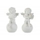 Set 2 Anges Cupidon sur Boules, Blanc, H 14 cm