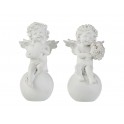 Set 4 anges Socle & Boule Dorée, H 8,5 cm