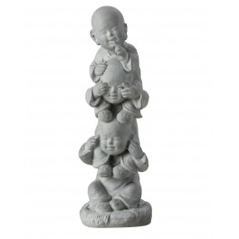 Statuette XL : Totem 3 Moines de la Sagesse, H 58 cm