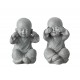 Statuettes XL : Set 3 Moines de la Sagesse, Gris, H 58 cm