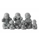 Statues Set 3 Moines de la Sagesse, Gris, H 16 cm