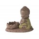 Mini Bouddha Vert et Bougeoir Fleur de Lotus, Collection Baby Zen, L 13 cm