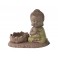 Mini Bouddha Vert et Bougeoir Fleur de Lotus, Collection Baby Zen, L 13 cm