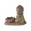 Mini Bouddha Vert et Bougeoir Fleur de Lotus, Collection Baby Zen, L 13 cm