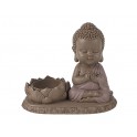 Déco Petit Moine Assis Mod 2, Bleu, Collection Baby Zen, H 20 cm