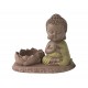 Set 3 Bouddha Bougeoirs et Fleurs de Lotus, Collection Baby Zen, L 13 cm
