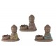 Set 3 Bouddha Bougeoirs et Fleurs de Lotus, Collection Baby Zen, L 13 cm