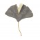 Décoration Métal : Feuilles de Gingko Biloba, Gris et Doré, H 41,50 cm