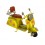 Scooter Miniature métal Vintage, Couleur Jaune, Modèle Italia L 26 cm