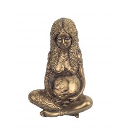 Figurine Gaïa, la Déesse Mère féconde la Terre Entre Ses Main, H 14,5 cm