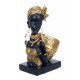 Statuette Africaine en pagne kita & Cruche 2, Collection Ethnik, H 42 cm