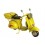Miniature Laiton : Scooter Vespa Métal Jaune L 18 cm
