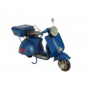 Miniature Laiton : Scooter Vespa Métal Bleu, L 18 cm