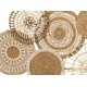 Déco murale Disques & Cercles, Rotin, Bambou et Coton, L 90 cm
