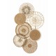 Déco murale en fer : Disques & éclats sculptés rouges, L 135 cm