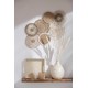 Déco murale en fer : Disques & éclats sculptés rouges, L 135 cm