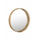 Miroir Design rond et dorée, Encadrement métal, Diamètre 61 cm