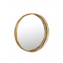 Miroir Design rond et dorée, Encadrement métal, Diamètre 61 cm