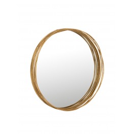 Miroir Design rond et dorée, Encadrement métal, Diamètre 61 cm