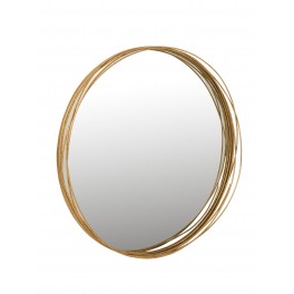 Miroir Design rond et dorée, Encadrement métal, Diamètre 92 cm