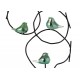 Sculpture 3 oiseaux en Verre sur socle et branches stylisées, H 38 cm