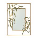 Miroir Rectangulaire doré, Double cadre et Feuillage tropical, H 100 cm